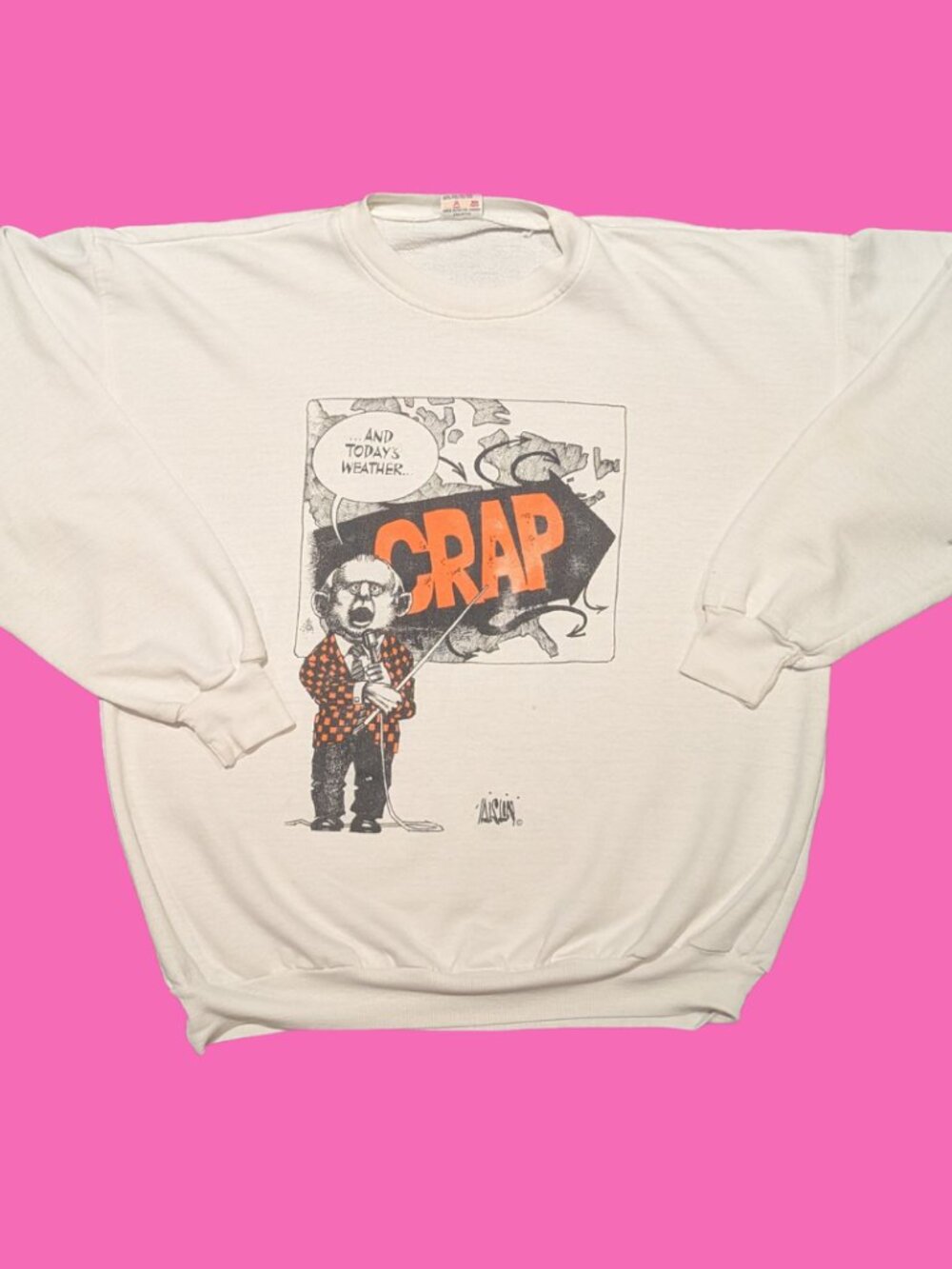 Vintage 1990’s Rare Aislin Montreal Gazette Cartoonist Crewneck Size L for Women